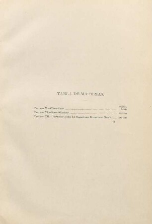 Tabla de materias