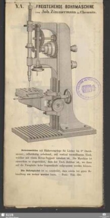 Y.A. Freistehende Bohrmaschine