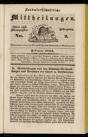 Zwei und Zwanzigster Jahrgang. No. 2.