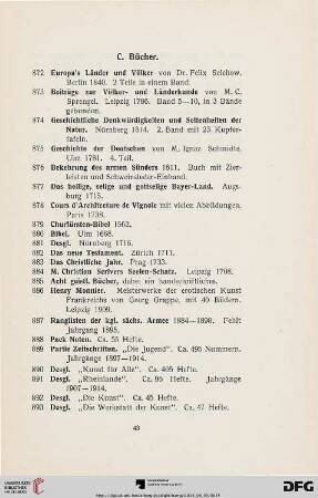 C. Bücher (Nr. 872-901)
