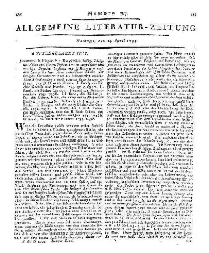 Pilger, F.: Ideen über die Behandlung der Juden in Deutschland. Bd. 1. Wetzlar 1791