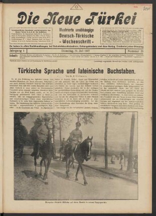 Jahrgang 1. Dienstag, 31. Juli 1917. Nummer 25