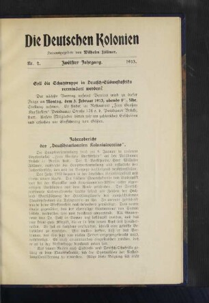 Jahresbericht des "Deutschnationalen Kolonialvereins"