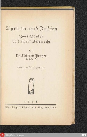 Ägypten und Indien : zwei Säulen britischer Weltmacht ; mit einer Übersichtskarte