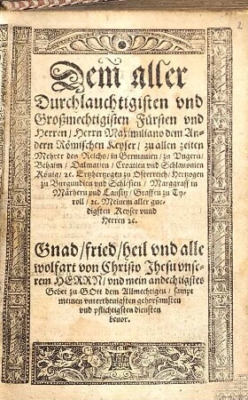Geistliche Lieder vnd Psalmen der alten Apostolischer recht vnd wargleubiger Christlicher Kirchen ... auffs fleissigste und Christlichste zusamen bracht gemehret vnd gebessert ... Durch Den Ehrwirdigen Herrn Johan: Leisentrit
