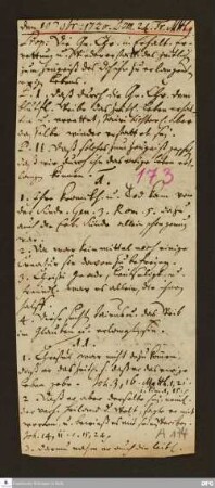 Disposition der Predigt von August Hermann Francke über Mt 9 am 10.11.1720.