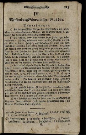IV. MecklenburgSchwerinsche Staedte