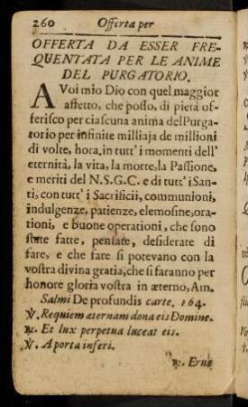 260-265, Offerta Da Esser Frequentata Per Le Anime ...; ...