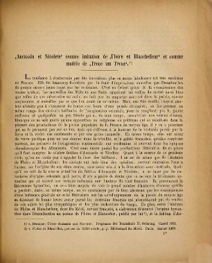 Aucassin et Nicolete comme imitation de Floire et Blanchefleur et comme modèle de Treue um Treue