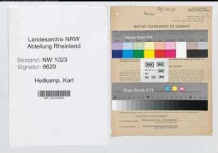 Entnazifizierung Karl Heitkamp , geb. 23.05.1897 (Reg.Inspektor)