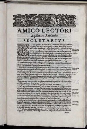 Amico Lectori.