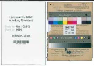 Entnazifizierung Josef Weinzen, geb. 16.06.1900 (Anstreicher)