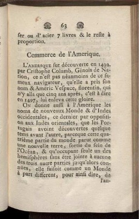 Commerce de l'Amerique.