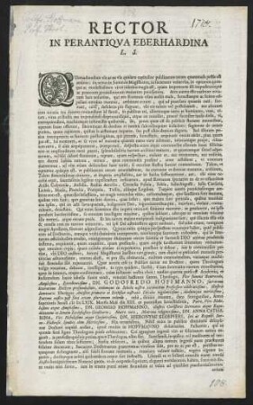 Rector In Perantiqua Eberhardina L. S.