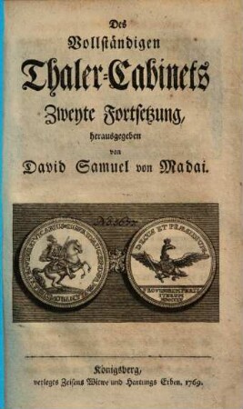 Des vollständigen Thaler-Cabinetts ... Fortsetzung, 2