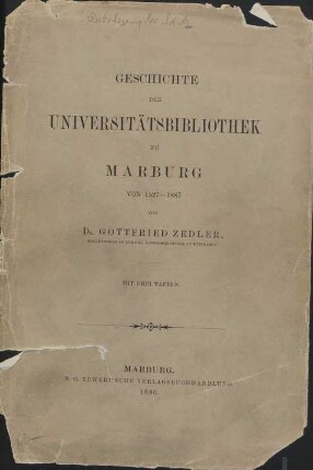 Geschichte der Universitätsbibliothek zu Marburg