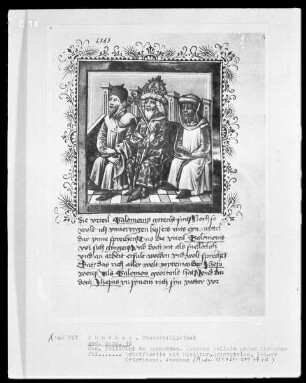 Jacobus Palladini de Anacharano, Prozeß des Teufels Belial mit Christus; der 'Grüne Teufel' — Aristoteles, Kaiser Octavianus und Jesaias