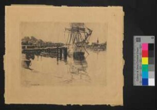Segelschiff im Hafen, Flensburg 1900, A. Eckener 1920
