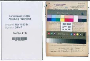 Entnazifizierung Fritz Bandke , geb. 24.04.1904 (Arbeiter)
