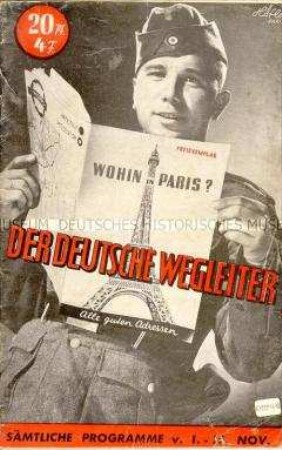Veranstaltungsprogramm für Paris aus der Zeit der deutschen Besatzung