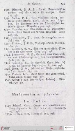 Mathematica et Physica (Nr. 1549 - 2330)