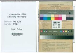 Entnazifizierung Oskar Kahr , geb. 08.08.1902 (Maler)