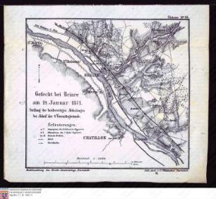 Karte des Gefechtes bei Briare (Frankreich) am 14. Januar 1871