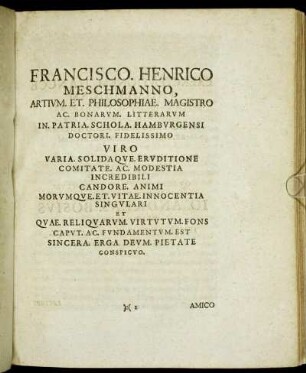 Francisco Henrico Meschmanno [...]