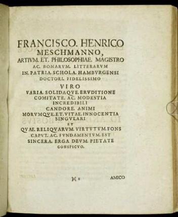 Francisco Henrico Meschmanno [...]