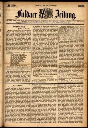 Ausgabe vom Dienstag, den 13. November 1883.