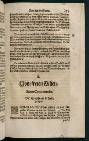 "II. Vom freien Willen"