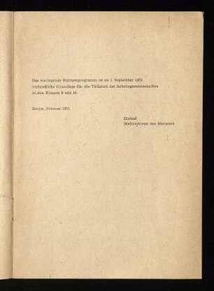 Das vorliegende Rahmenprogramm ...