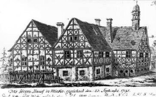 Mücka. Herrenhaus, Zeichnung, 23.9.1795 von Johann Gottfried Schulz (1734-1819)