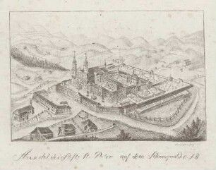 Ansicht des Stifts St. Peter auf dem Schwarzwald O.S.B.