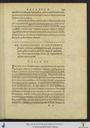 Cap. XV – XVI.