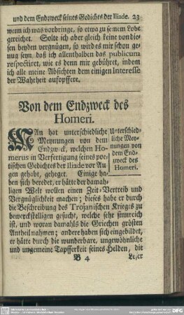Von dem Endzweck des Homeri