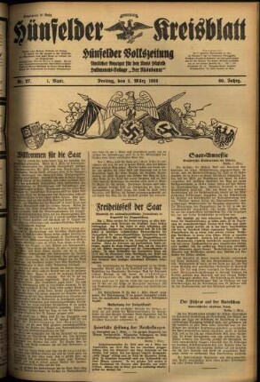 Erste Ausgabe vom Freitag, den 01. März 1935.