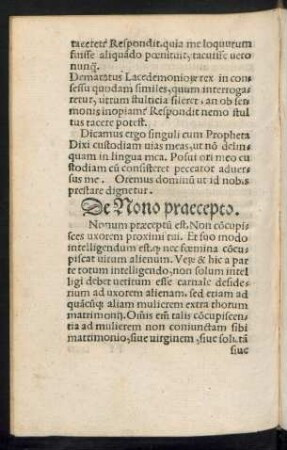 De Nono praecepto.