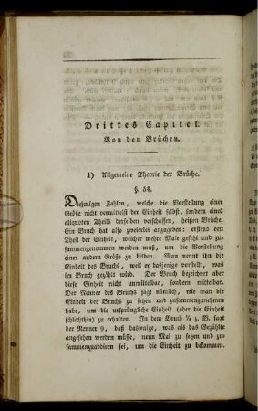 Drittes Capitel. Von den Brüchen.