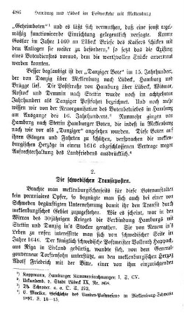 2. Die schwedischen Transitposten.