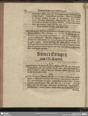 Anmerckungen zum IX. Capitel