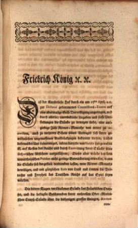 Rescript an die Churbrandenburgische Comitial-Gesandtschaft de dato den 5ten May 1760 : dd. ... 1760