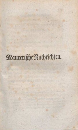 Maurerische Nachrichten