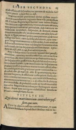 Titulus III. Qui Clerici matrimonium contrahere possunt, qui non.