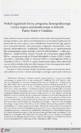 9: Wokół zagadnień formy, programu ikonograficznego i treści zegara astronomicznego w kościele Panny Marii w Gdańsku