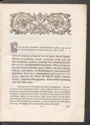 Es hat dem löbl. Schwäbischen Reichsprälatenstand gefallen, ...