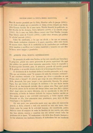 IV. ¿Existe una nueva generación?