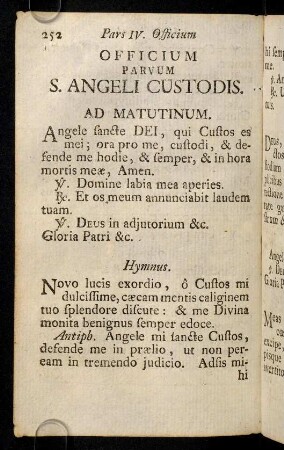 252-257, Officium Parvum S. Angeli Custodis.