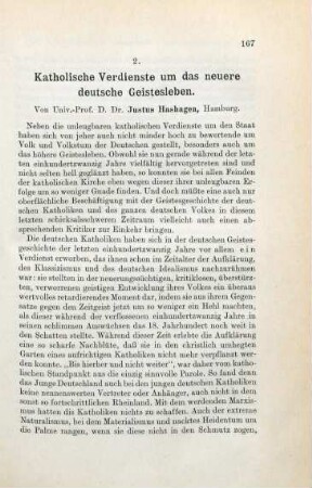 167-175 Katholische Verdienste um das neuere deutsche Geistesleben