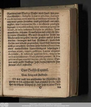 Das Sechste Capittel. Vom Krieg und Auffruhr.